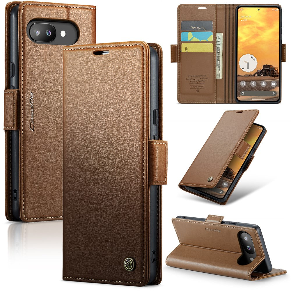 Pixel 9a Glänzende Wallet-Hülle – RFID-Schutz & Ständer