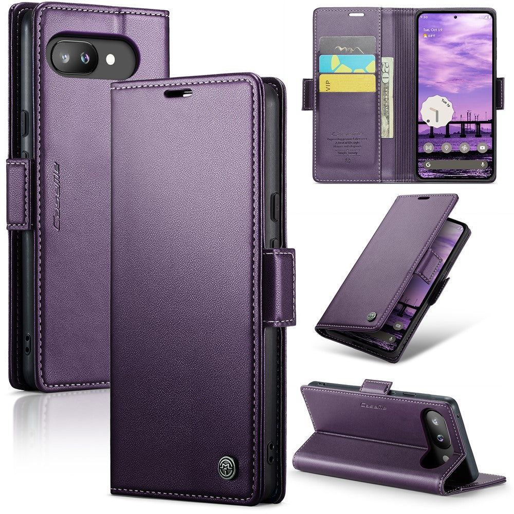 Pixel 9a Glänzende Wallet-Hülle – RFID-Schutz & Ständer