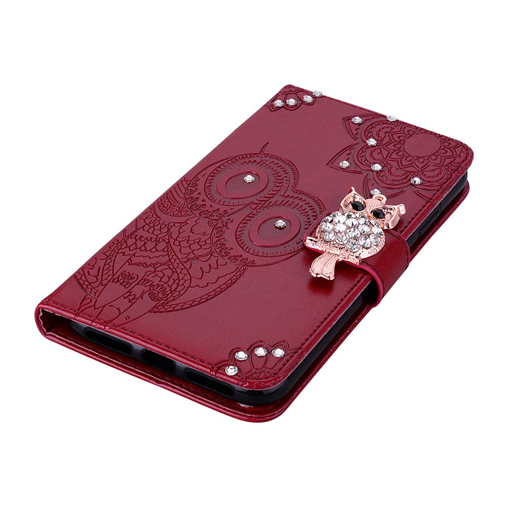 iPhone 16e Handyhülle mit Eulenmuster & Strass-Steinen