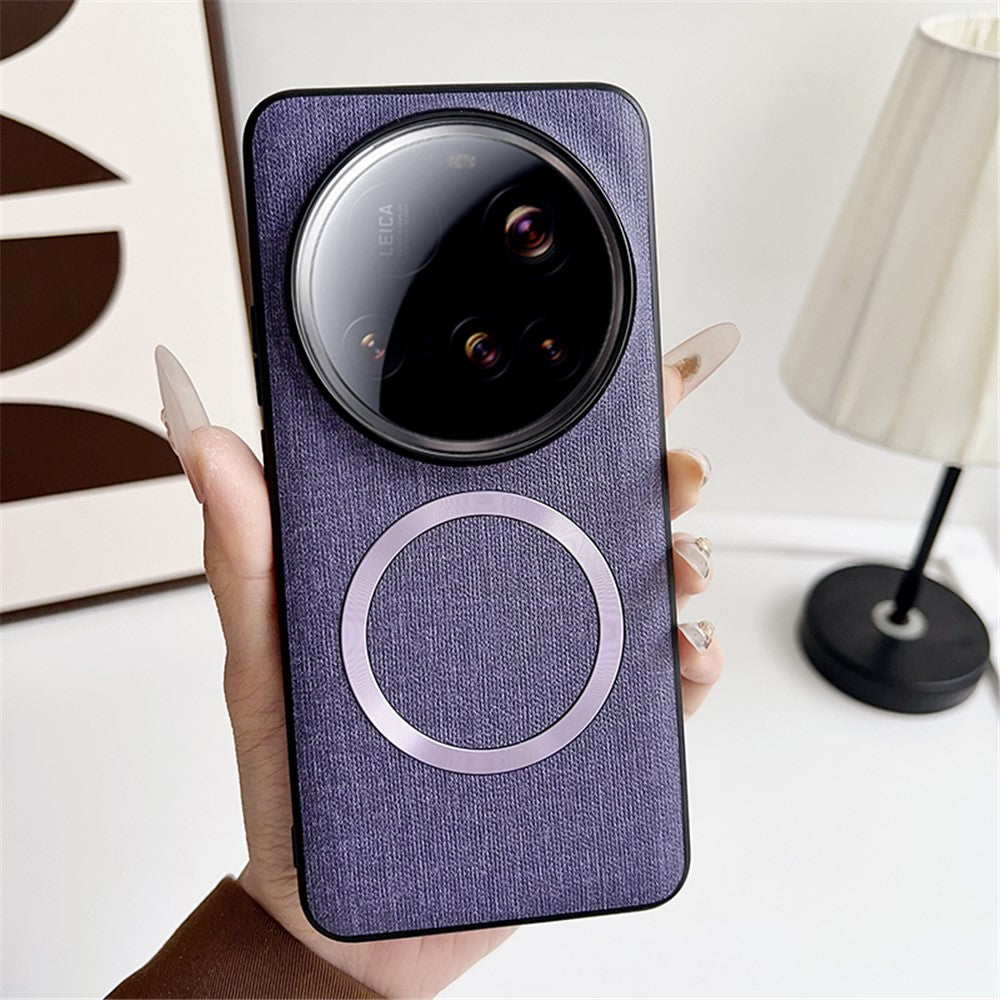 For Xiaomi 15 Ultra Magnetic Case Drop-Proof TPU + Cloth Back Phone Cover