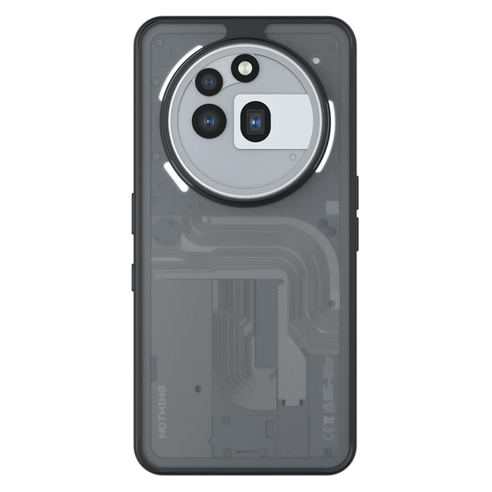 Nothing Phone (3a) Pro Handyhülle – Aus TPU + PC, matte Handy-Rückseite, Transparent Schwarz