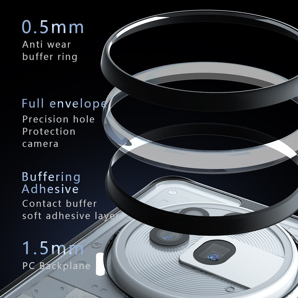 Nothing Phone (3a) Pro Handyhülle – Aus TPU + PC, matte Handy-Rückseite, Transparent Schwarz