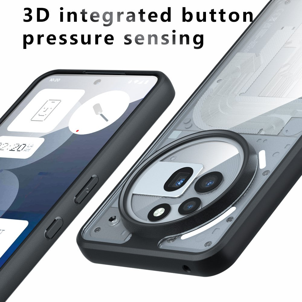 Nothing Phone (3a) Pro Handyhülle – Aus TPU + PC, matte Handy-Rückseite, Transparent Schwarz