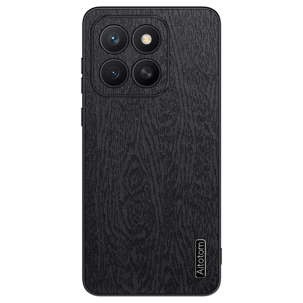 Honor X8c 4G Handyhülle – Aus lederbeschichtetem PC+TPU, mit Holzmaserung