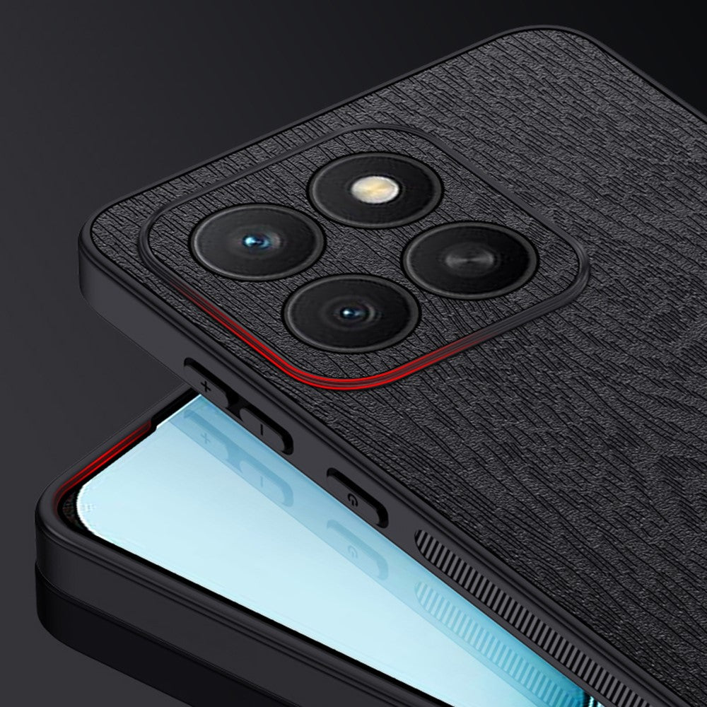 Honor X8c 4G Handyhülle – Aus lederbeschichtetem PC+TPU, mit Holzmaserung