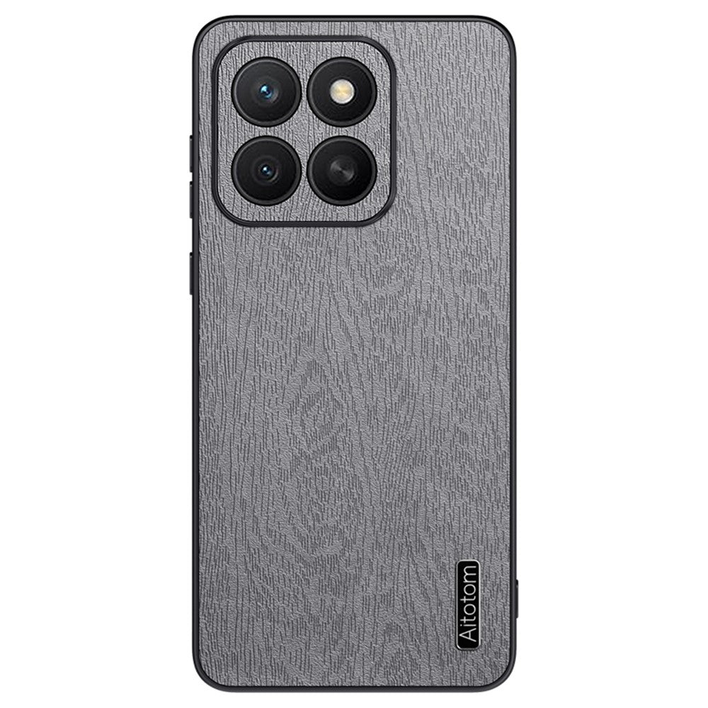 Honor X8c 4G Handyhülle – Aus lederbeschichtetem PC+TPU, mit Holzmaserung