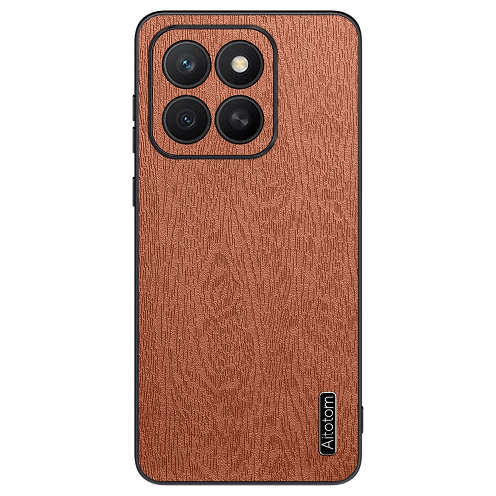 Honor X8c 4G Handyhülle – Aus lederbeschichtetem PC+TPU, mit Holzmaserung