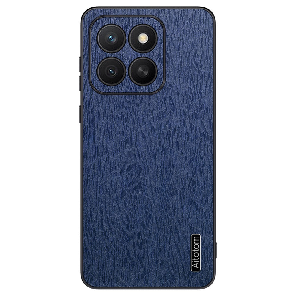 Honor X8c 4G Handyhülle – Aus lederbeschichtetem PC+TPU, mit Holzmaserung