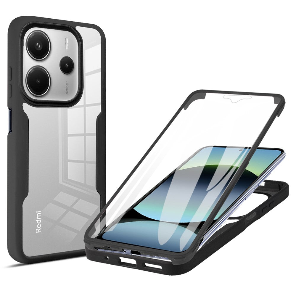 For Xiaomi Redmi Note 14 5G Case Acrylic + TPU Clear Phone Cover with PET Screen Film