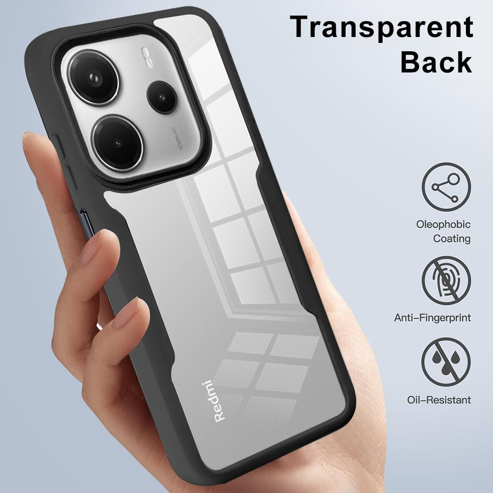For Xiaomi Redmi Note 14 5G Case Acrylic + TPU Clear Phone Cover with PET Screen Film