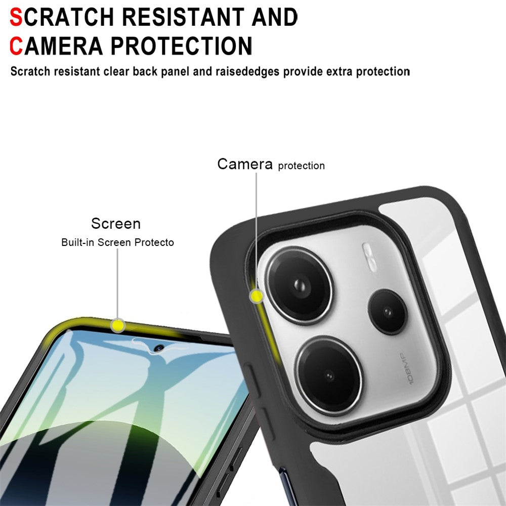 For Xiaomi Redmi Note 14 5G Case Acrylic + TPU Clear Phone Cover with PET Screen Film