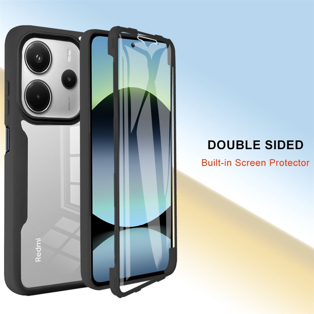 For Xiaomi Redmi Note 14 5G Case Acrylic + TPU Clear Phone Cover with PET Screen Film