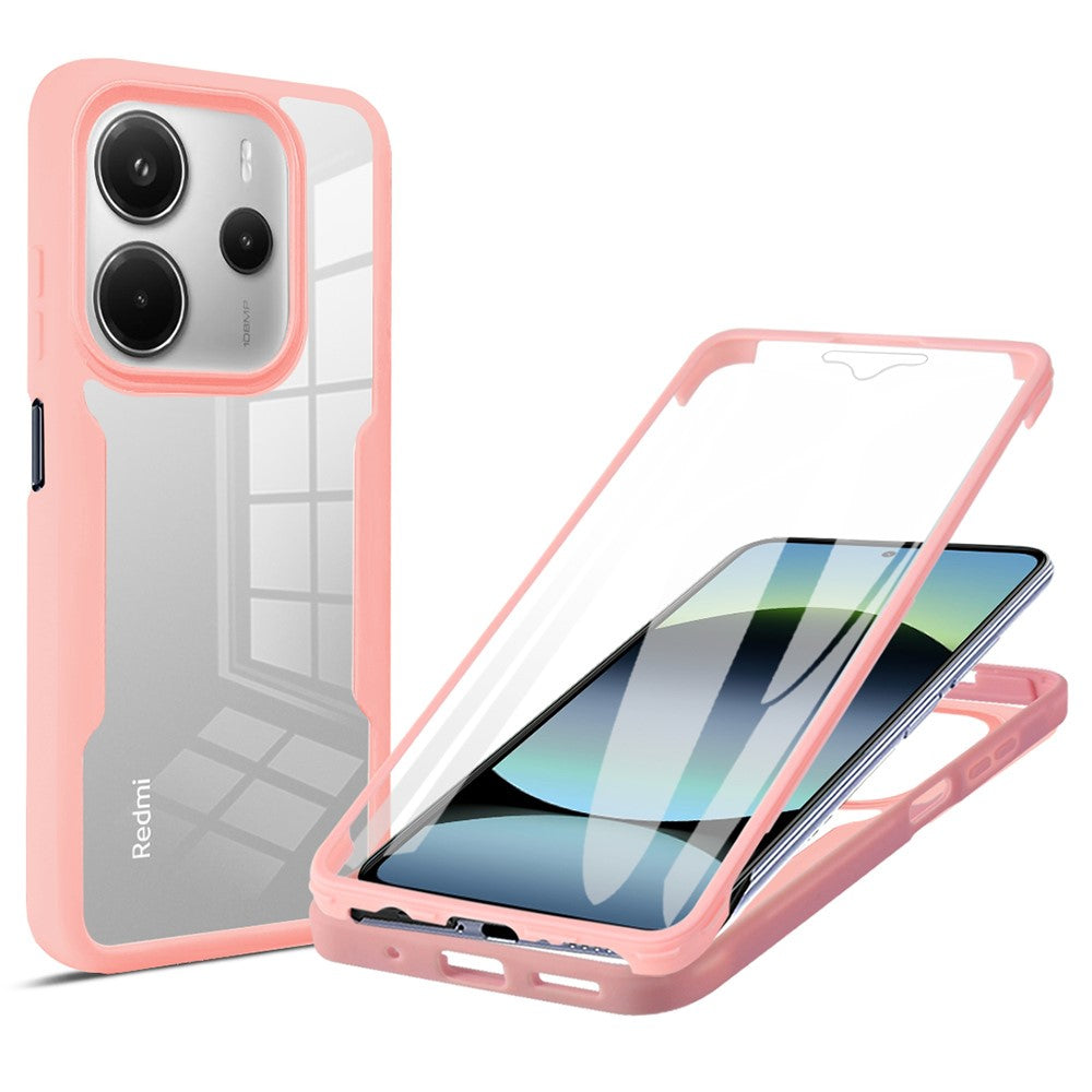 For Xiaomi Redmi Note 14 5G Case Acrylic + TPU Clear Phone Cover with PET Screen Film