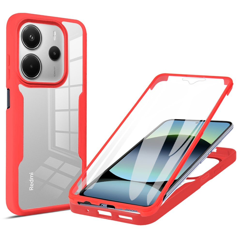 For Xiaomi Redmi Note 14 5G Case Acrylic + TPU Clear Phone Cover with PET Screen Film