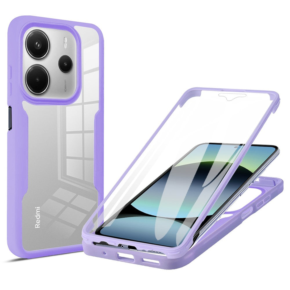 For Xiaomi Redmi Note 14 5G Case Acrylic + TPU Clear Phone Cover with PET Screen Film
