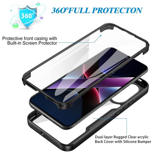 For Xiaomi Poco X7 Pro 5G / Redmi Turbo 4 5G Case Acrylic + TPU Clear Phone Cover with PET Screen Film