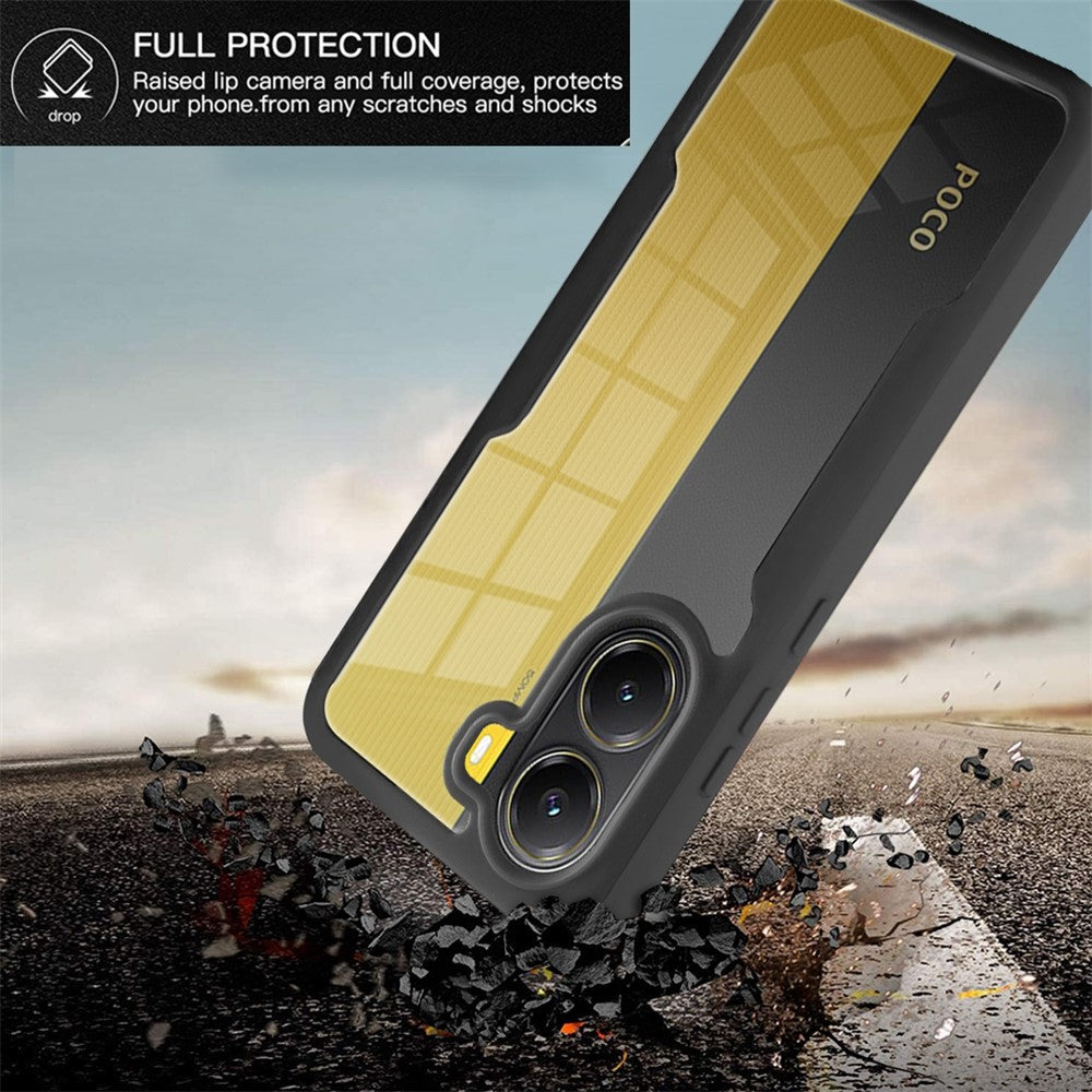 For Xiaomi Poco X7 Pro 5G / Redmi Turbo 4 5G Case Acrylic + TPU Clear Phone Cover with PET Screen Film