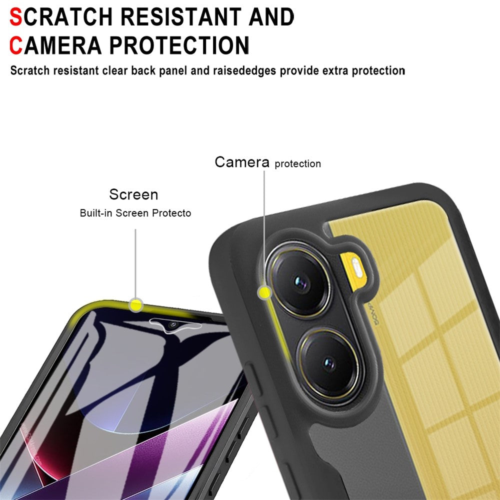 For Xiaomi Poco X7 Pro 5G / Redmi Turbo 4 5G Case Acrylic + TPU Clear Phone Cover with PET Screen Film