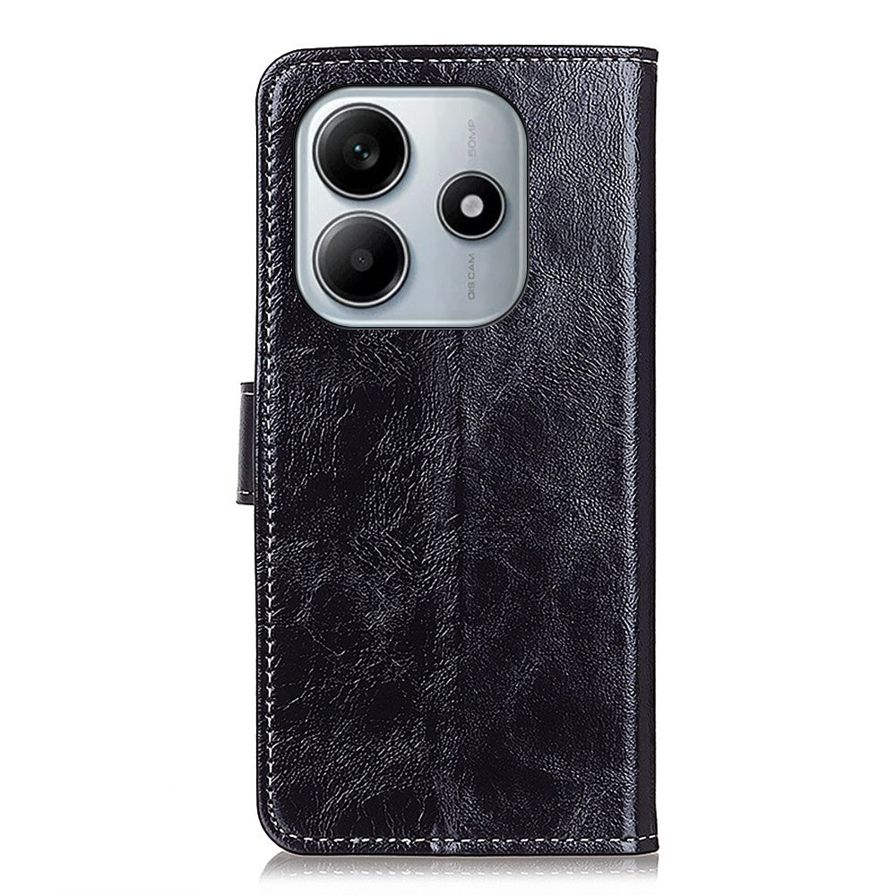 For Xiaomi Redmi Note 14 4G (164.84mm) Case Wallet Leather Phone Cover Crazy Horse Texture