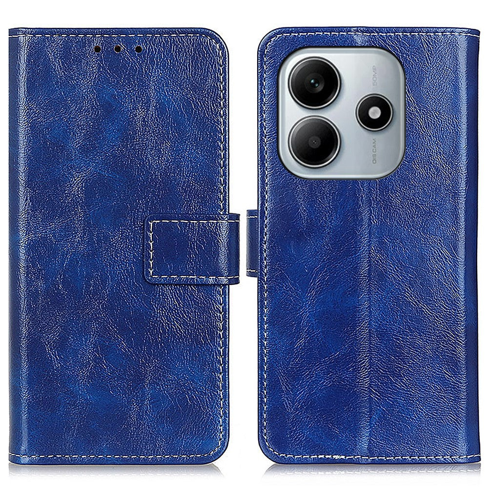 For Xiaomi Redmi Note 14 4G (164.84mm) Case Wallet Leather Phone Cover Crazy Horse Texture