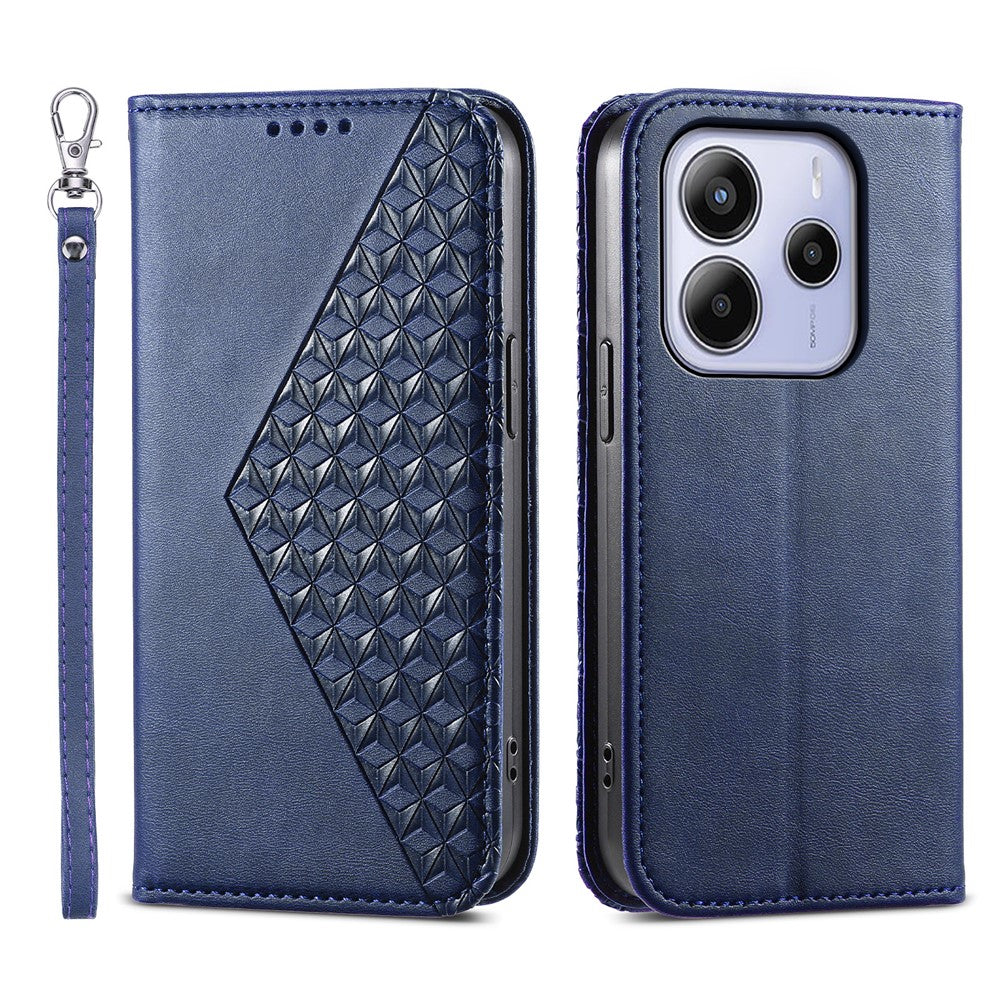 For Xiaomi Redmi Note 14 4G (164.84mm) Case Calf Texture PU Leather Phone Cover with Wallet
