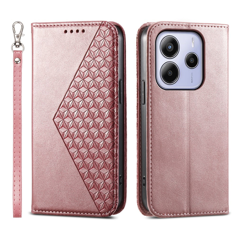 For Xiaomi Redmi Note 14 4G (164.84mm) Case Calf Texture PU Leather Phone Cover with Wallet