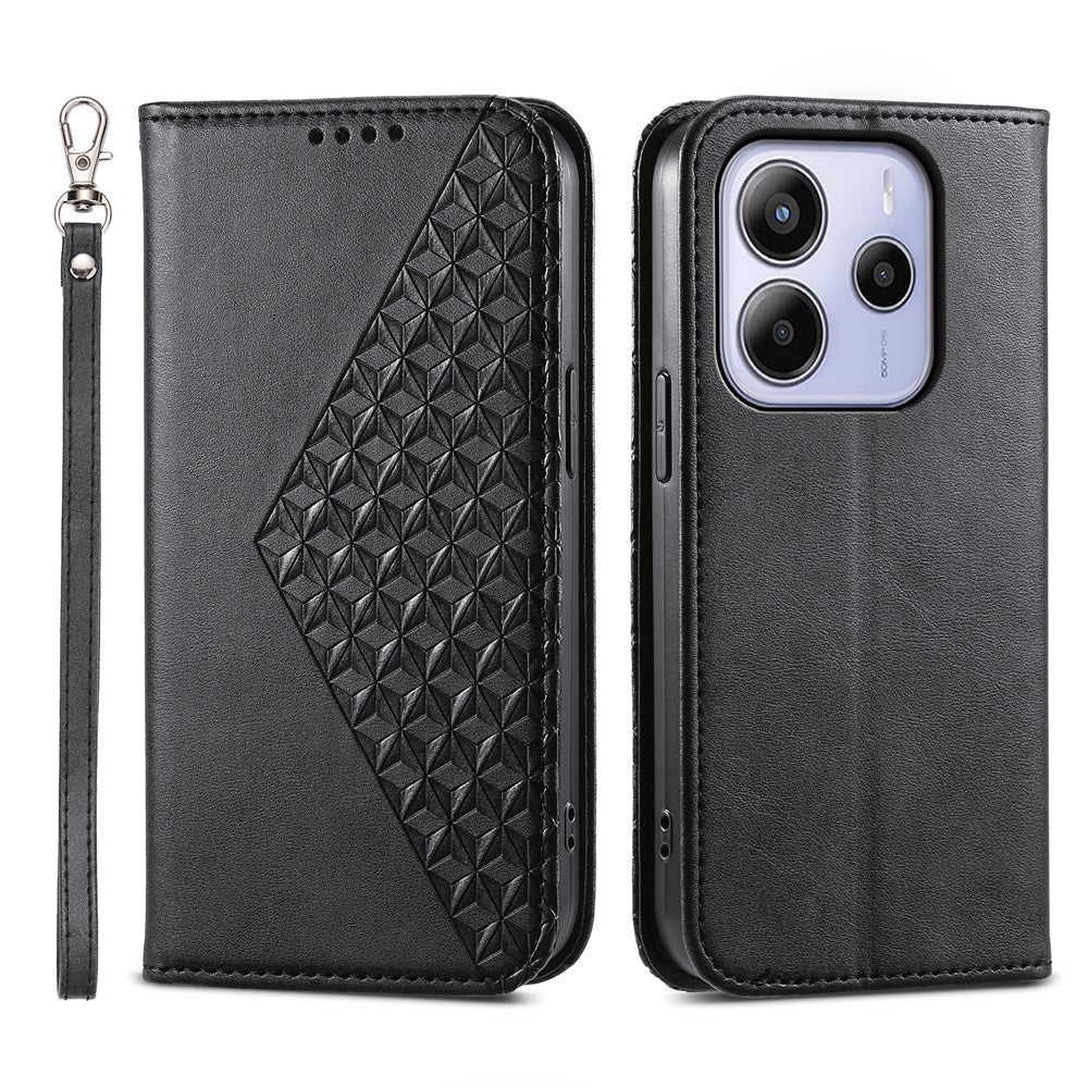 For Xiaomi Redmi Note 14 4G (164.84mm) Case Calf Texture PU Leather Phone Cover with Wallet