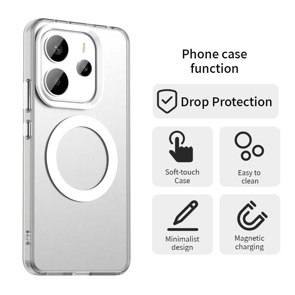 For Xiaomi Redmi Note 14 4G (164.84mm) Case Magnetic Case Anti Drop Hybrid Phone Back Cover