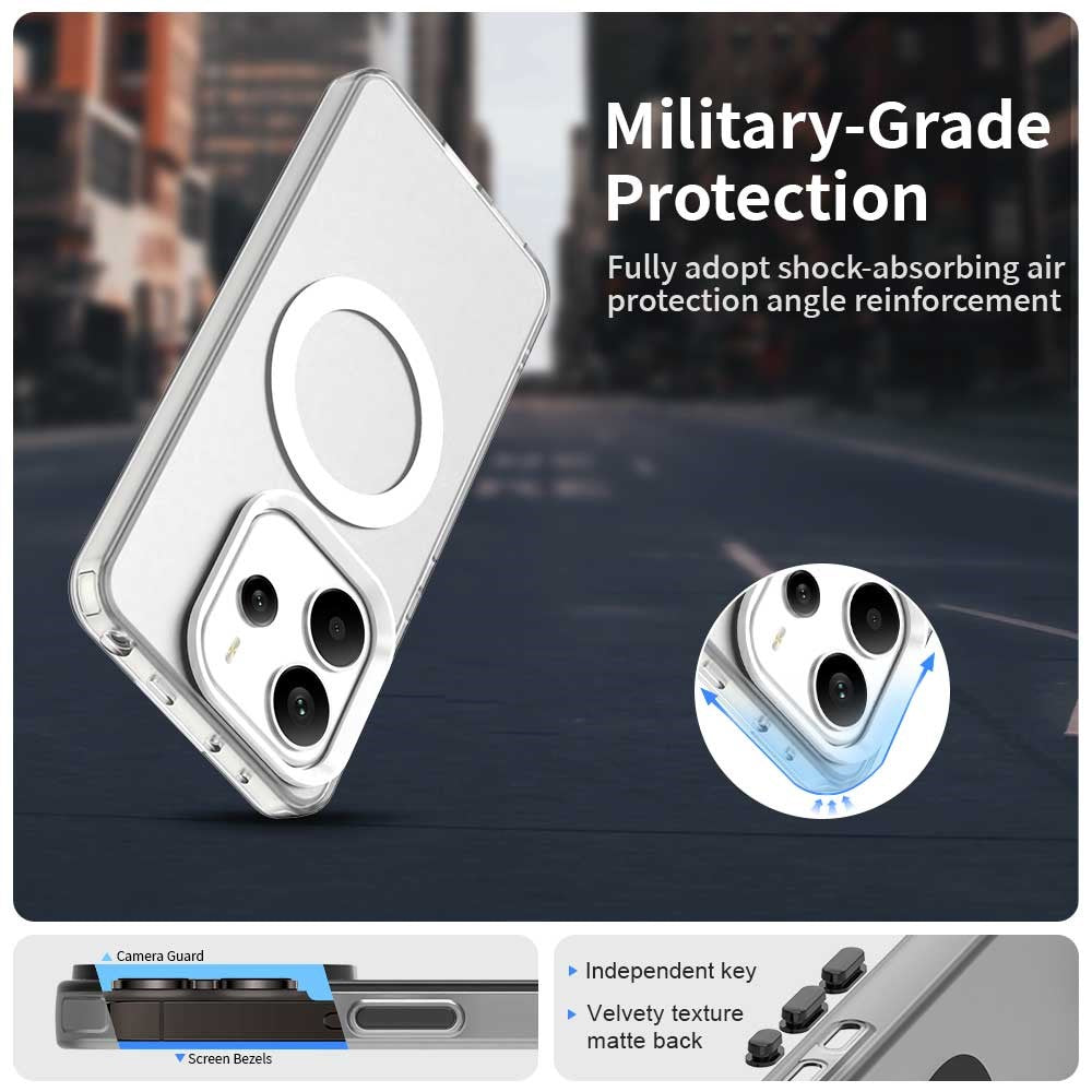 For Xiaomi Redmi Note 14 4G (164.84mm) Case Magnetic Case Anti Drop Hybrid Phone Back Cover