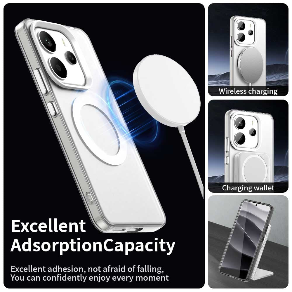 For Xiaomi Redmi Note 14 4G (164.84mm) Case Magnetic Case Anti Drop Hybrid Phone Back Cover