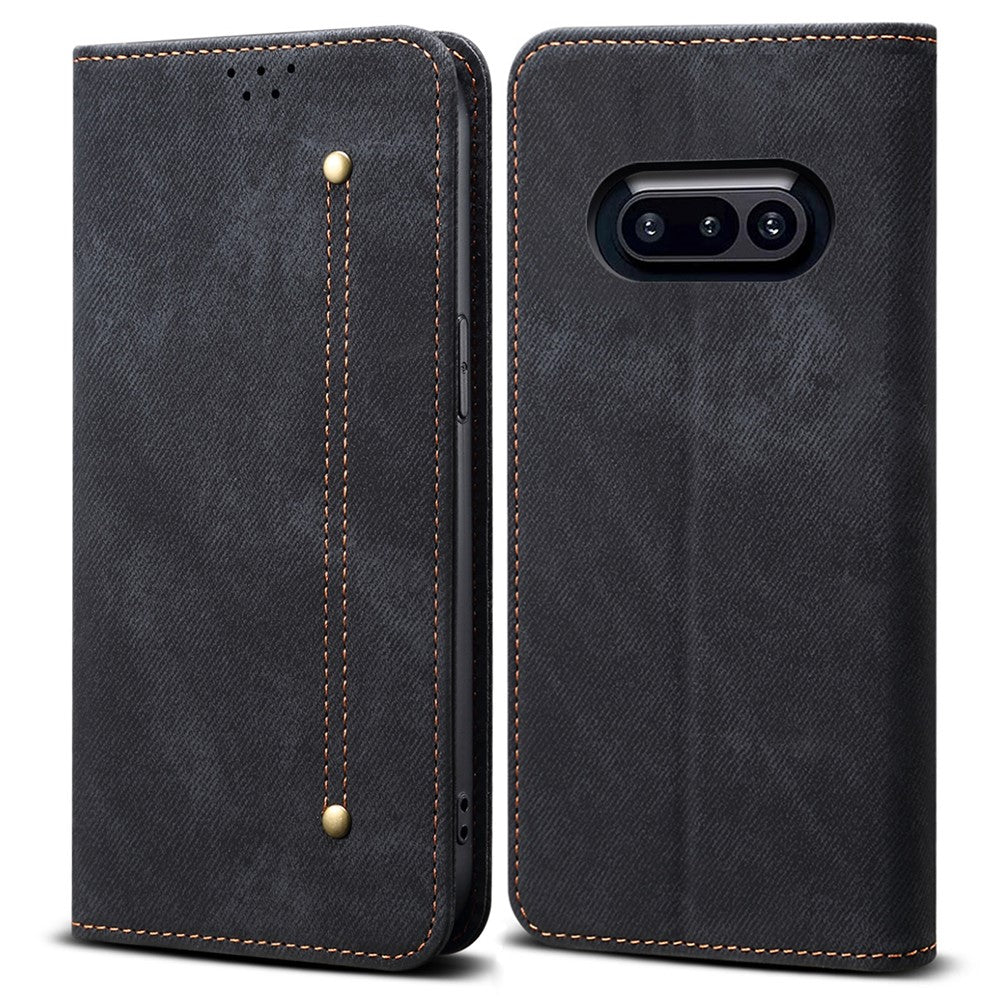 Nothing Phone (3a) Handyhülle – Mit Jeansstoff-Textur, PU-Leder, Standfunktion, magnetischer Automatikverschluss, Rundumschutz, mit Brieftasche