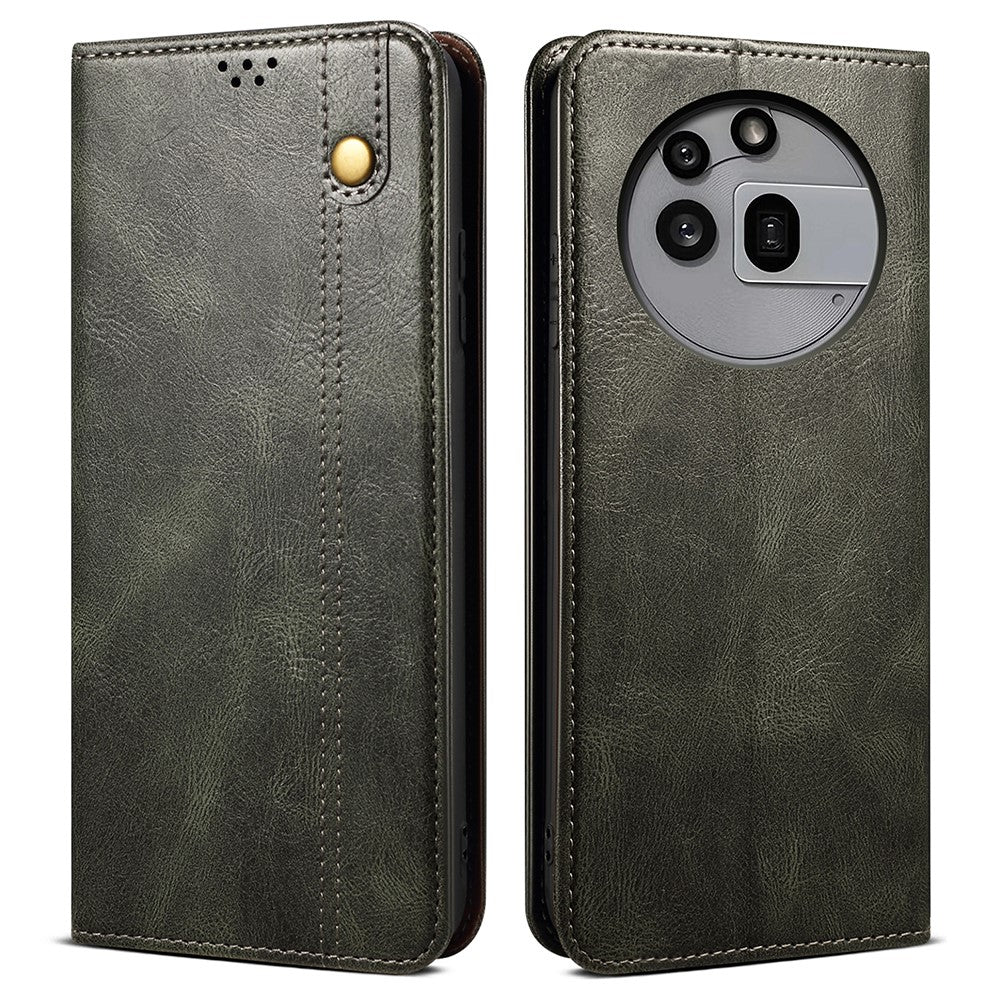 For Nothing Phone (3a) Pro Case Crazy Horse Texture Waxy Leather Wallet Stand Phone Cover
