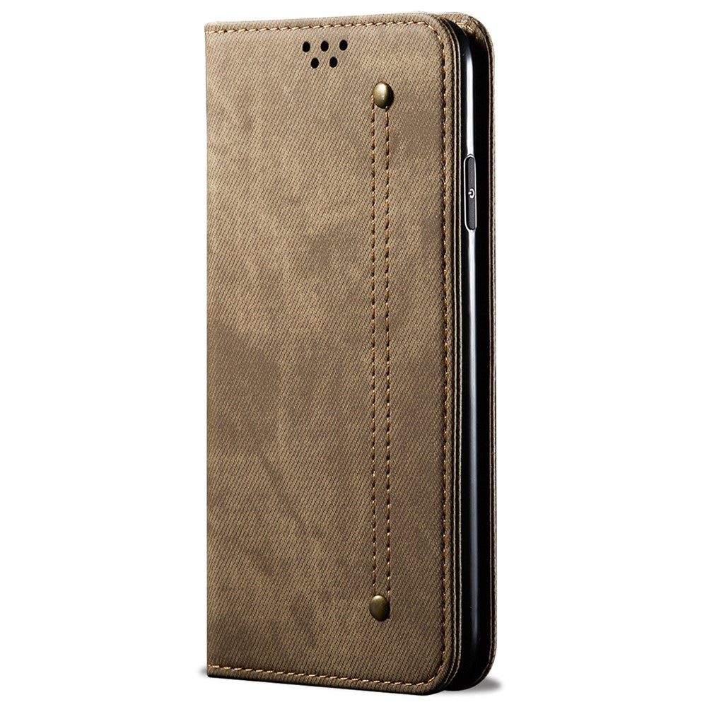 Nothing Phone (3a) Pro Handyhülle – Mit Jeansstoff-Textur, PU-Leder, Standfunktion, magnetischer Automatikverschluss, Rundumschutz, mit Brieftasche