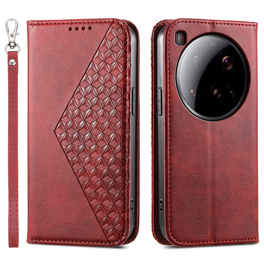 Xiaomi 15 Ultra Handyhülle – aus PU-Leder mit Kalbsstruktur und Geldbörse
