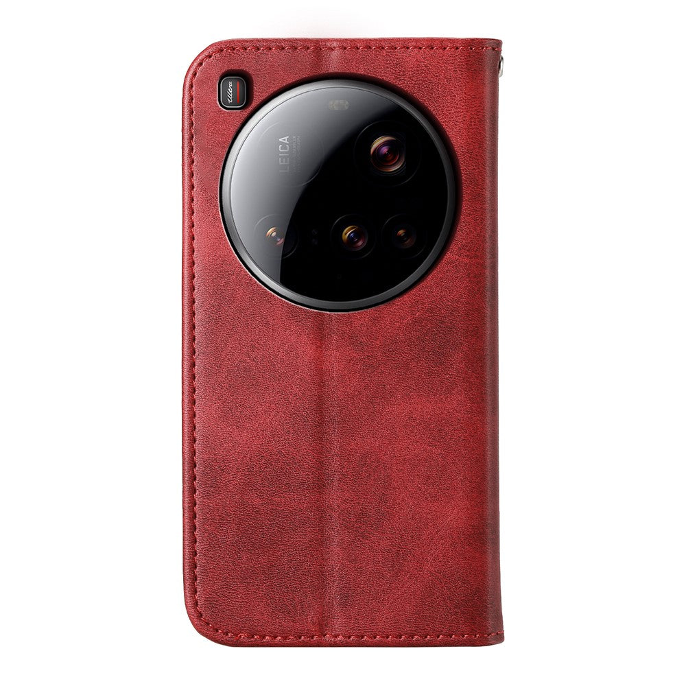 For Xiaomi 15 Ultra Case Calf Texture PU Leather Phone Cover with Wallet