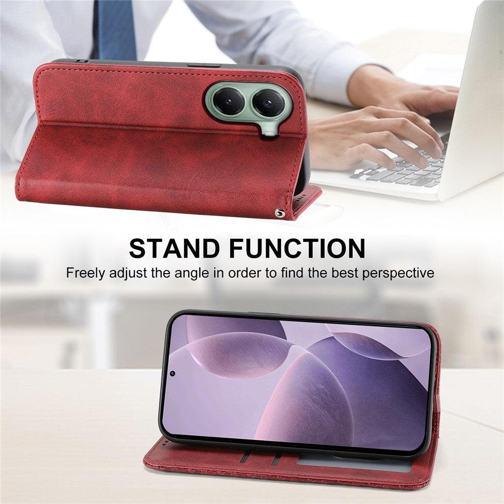 For Xiaomi Poco X7 Pro 5G  /  Redmi Turbo 4 5G Case Calf Texture PU Leather Phone Cover with Wallet