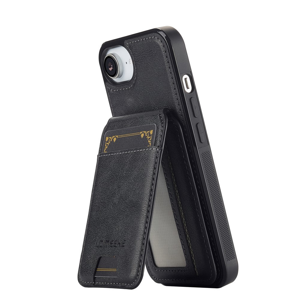 LC.IMEEKE L3 For iPhone 17e / 16e Magnetic Case Detachable Card Holder Leather TPU Mobile Cover
