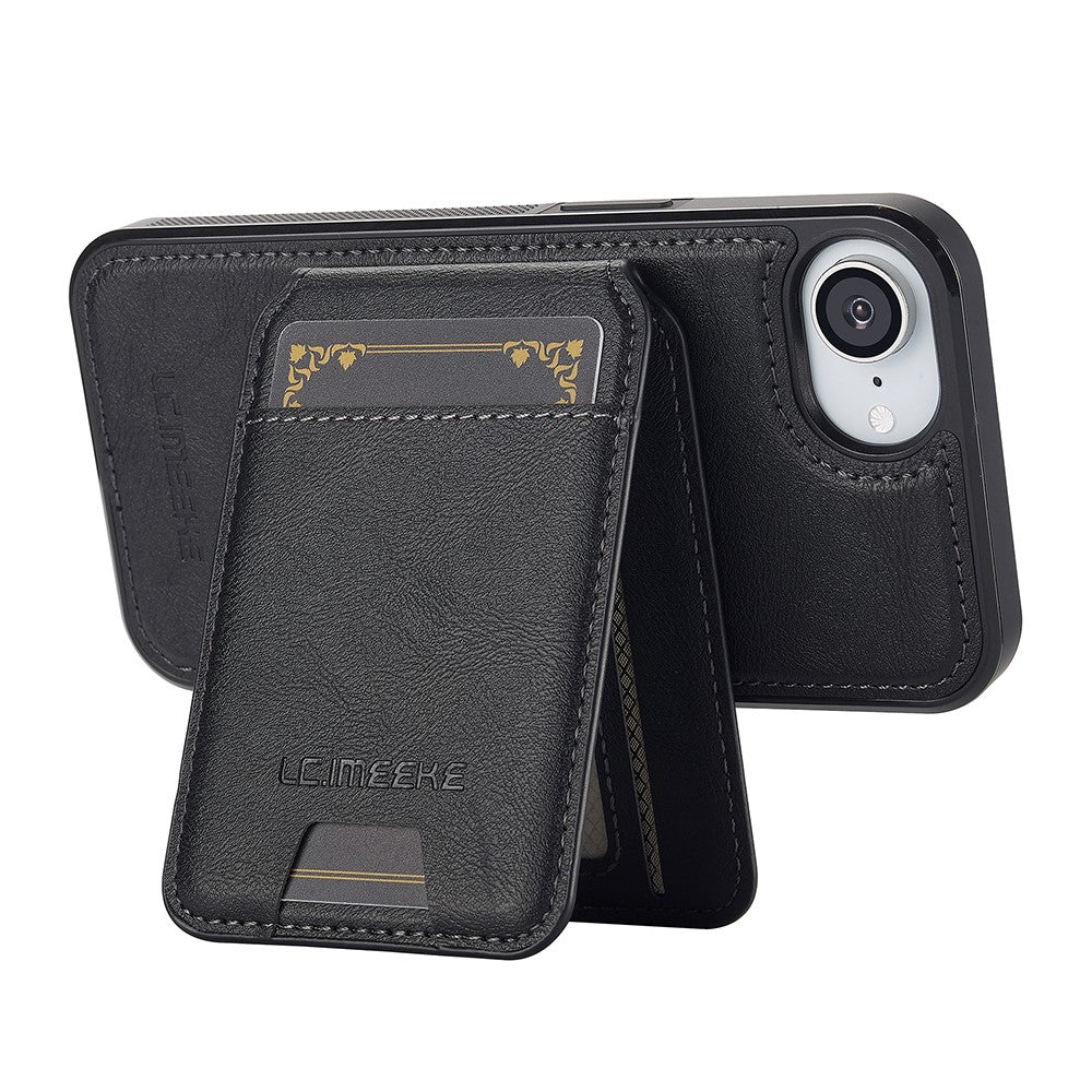 LC.IMEEKE L3 For iPhone 17e / 16e Magnetic Case Detachable Card Holder Leather TPU Mobile Cover