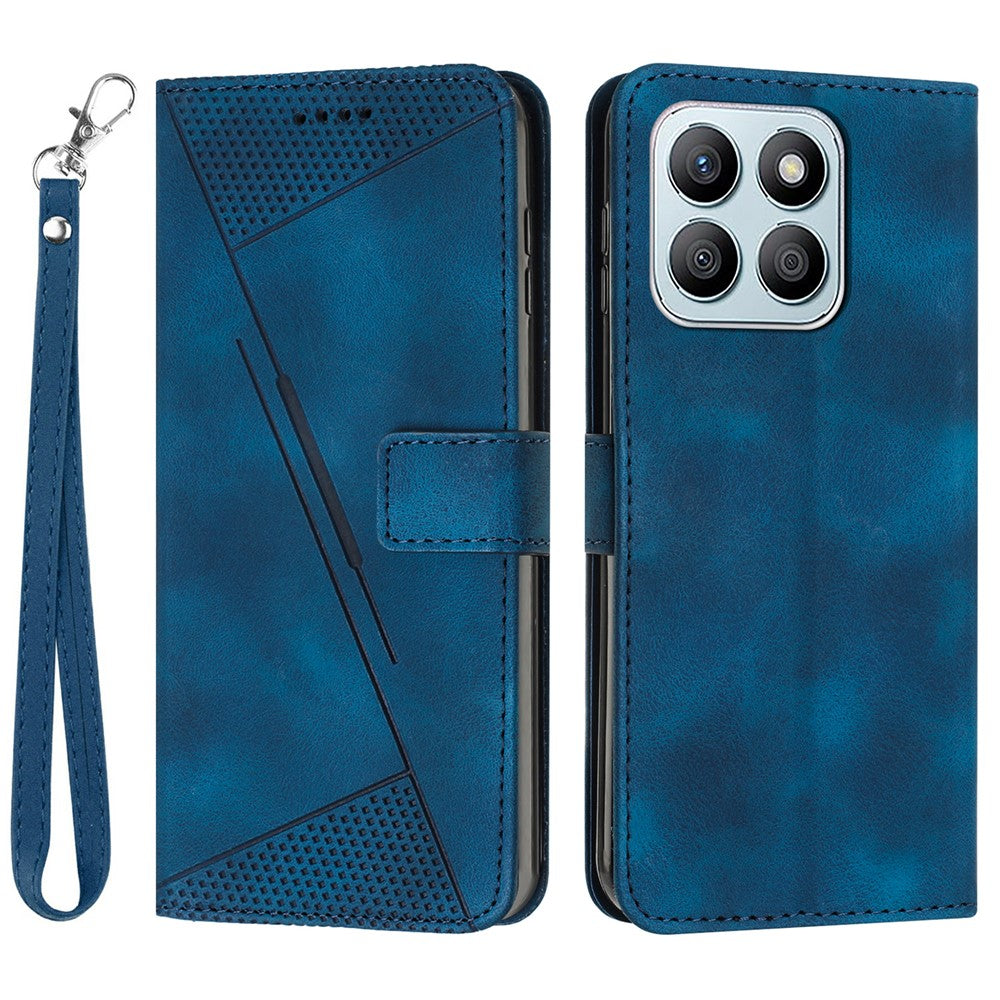 For Honor X8c 4G Case Handbag Imprinted Triangle Leather Phone Cover