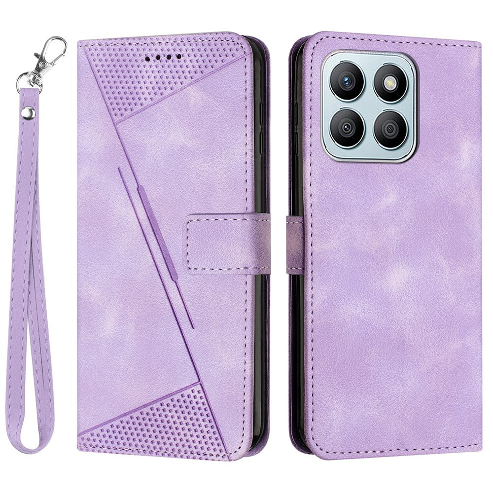 For Honor X8c 4G Case Handbag Imprinted Triangle Leather Phone Cover