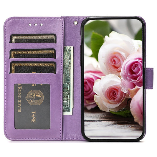 Phone Case For Xiaomi Redmi 13C 4G / 5G / 13R 5G / Poco M6 5G / C65 4G Wallet Stand Imprinted Rose Butterfly PU Leather Cover