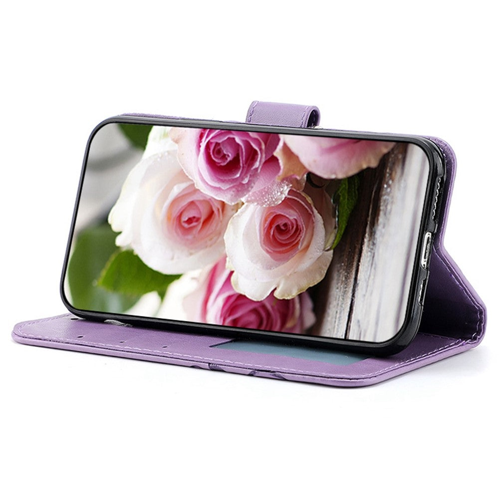 For Xiaomi Redmi Note 13 Pro 5G / Poco X6 5G Case Wallet Stand Imprinted Rose Butterfly PU Leather Phone Cover
