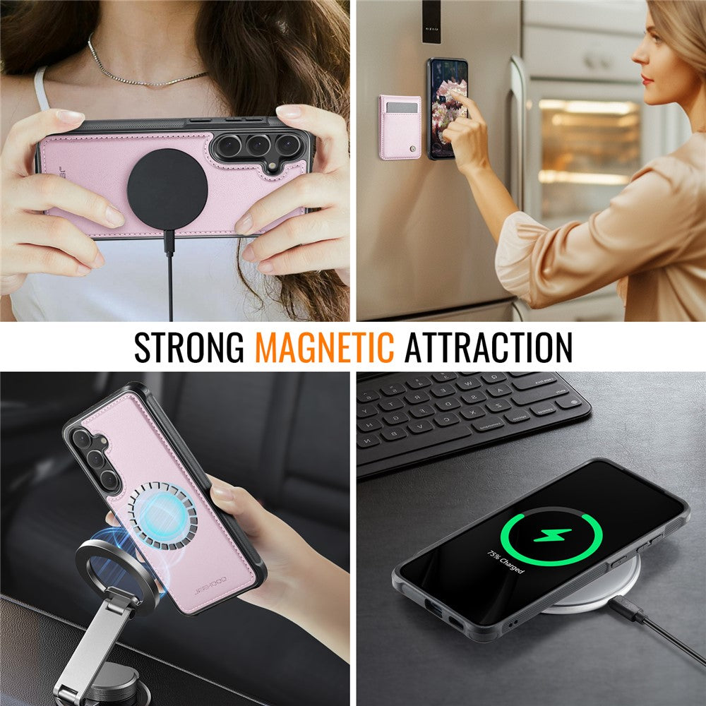 Galaxy S25 Leder-Hülle mit Kartenfach & RFID-Schutz – MagSafe kompatibel