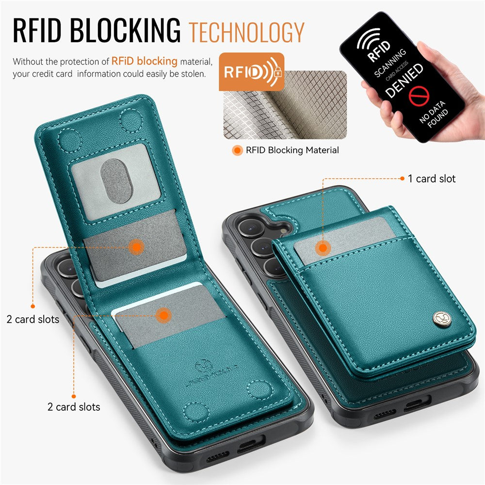 Galaxy S25 Plus Leder-Hülle mit Kartenfach & RFID-Schutz – MagSafe kompatibel