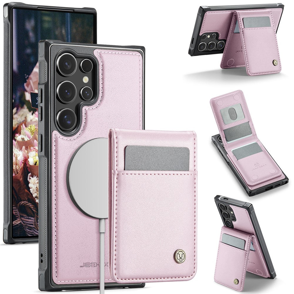 Galaxy S25 Ultra Leder-Hülle mit Kartenfach & RFID-Schutz – MagSafe kompatibel
