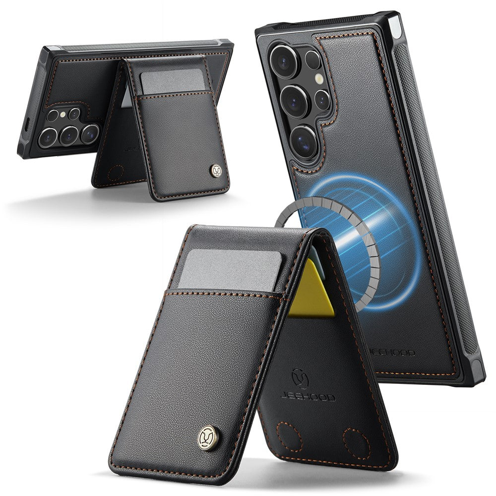 Galaxy S23 Ultra Leder-Hülle mit Kartenfach & RFID-Schutz – MagSafe kompatibel