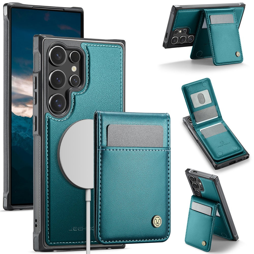 Galaxy S23 Ultra Leder-Hülle mit Kartenfach & RFID-Schutz – MagSafe kompatibel