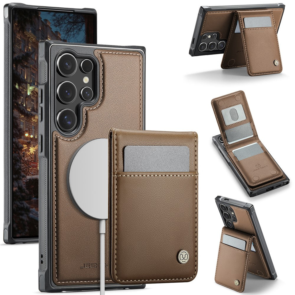Galaxy S23 Ultra Leder-Hülle mit Kartenfach & RFID-Schutz – MagSafe kompatibel