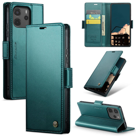 Xiaomi Redmi Note 14 4G (164.84mm) Handyhülle – CASEME 023 Series RFID-blockierende Leder-Brieftaschen- mit Ständer