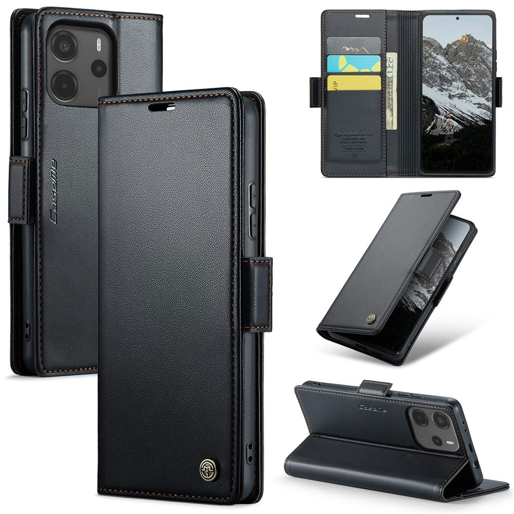 CASEME For Xiaomi Redmi Note 14 4G (164.84mm) Case  023 Series RFID Blocking Leather Wallet Stand Phone Cover
